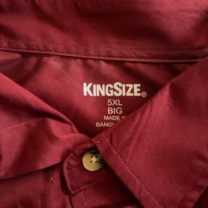 Mens 5X King Size Garnet short sleeve shirt